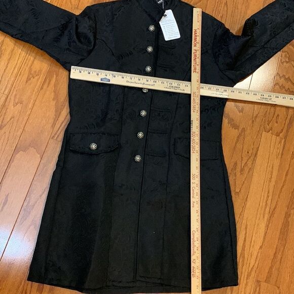 H&ZY Black lightweight dress jacket open front with inoperable button detail - Picture 11 of 11